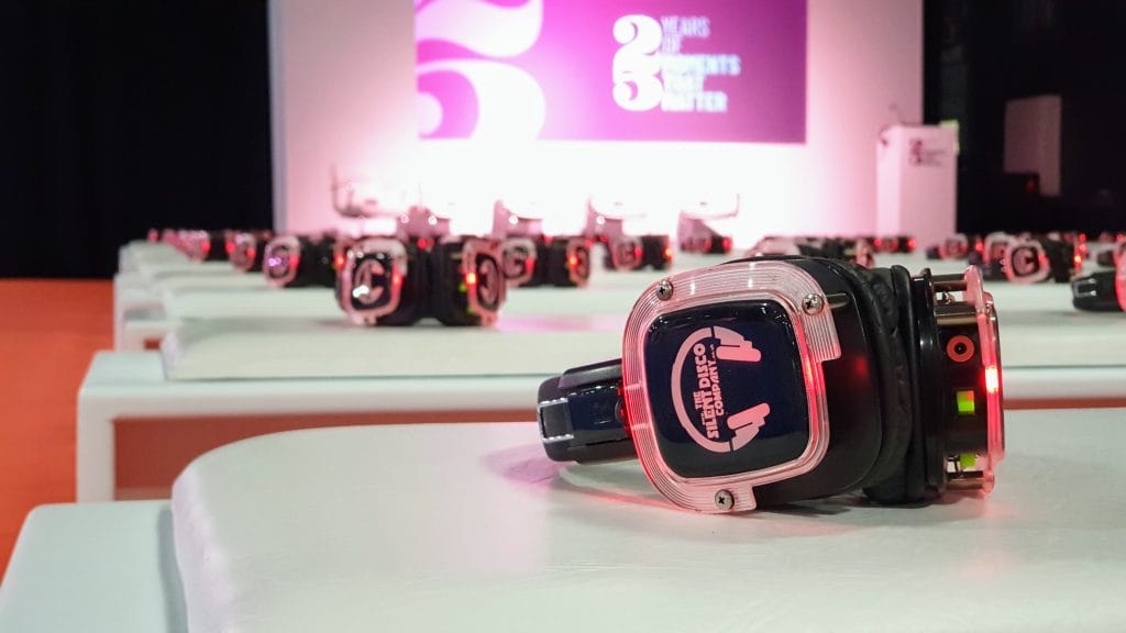 Silent Disco Headphones At Corporate Event